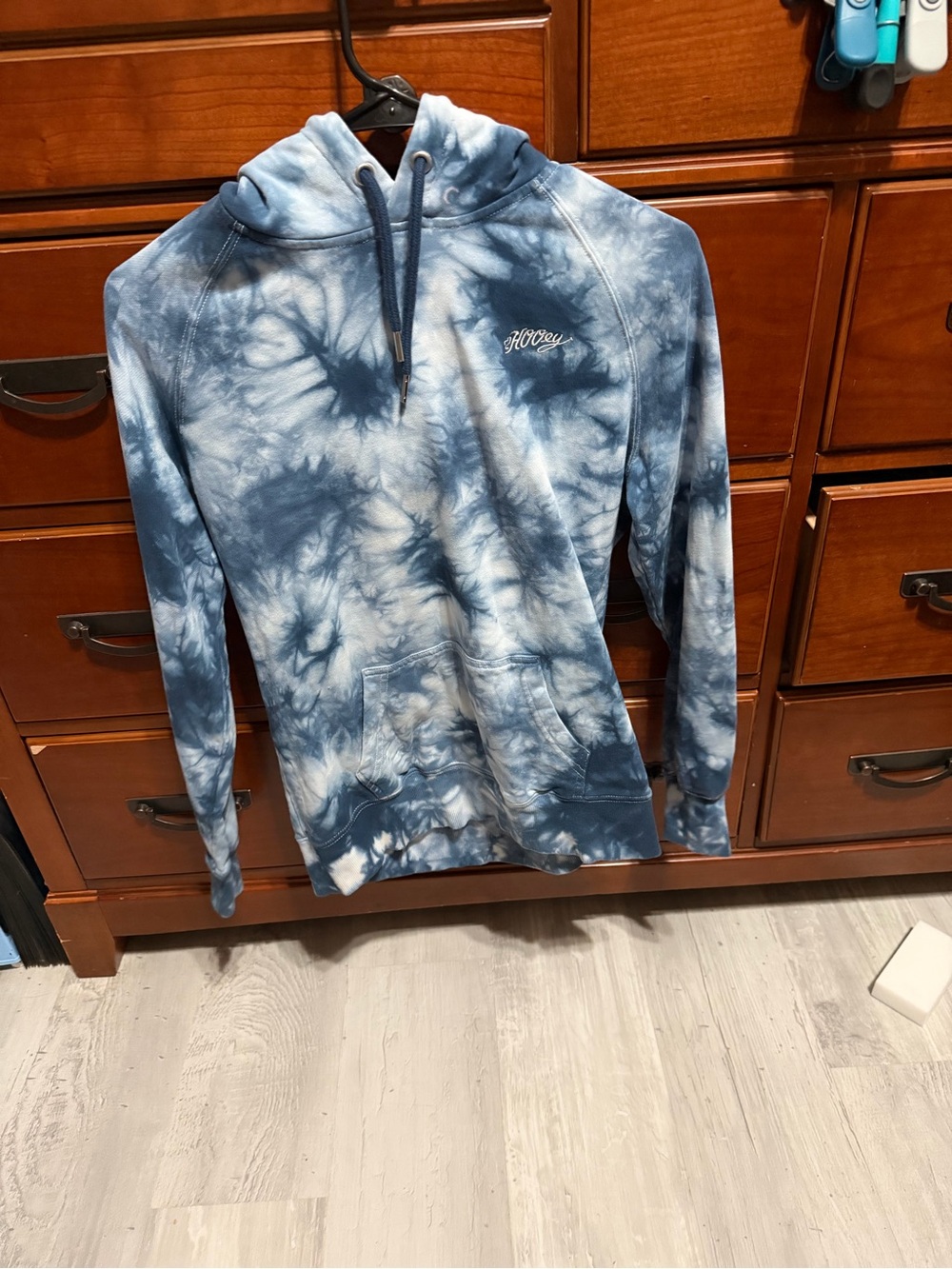 Hooey Tie-Dye Navy and White Pullover Hoodie